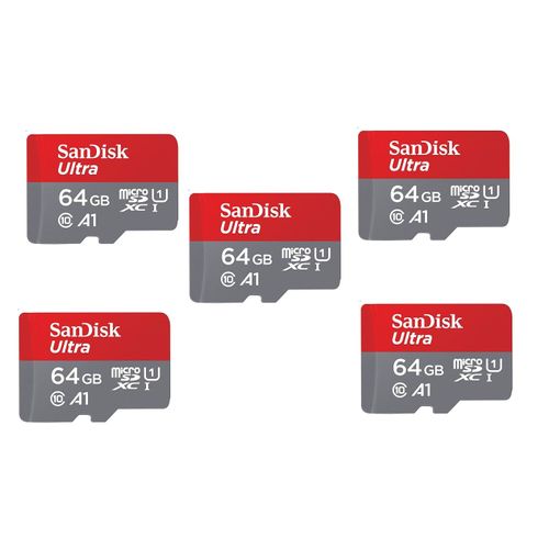 Lot de 3 Carte Mémoire Micro SDXC SanDisk Ultra 64Go 64g Vitesse de Lecture Allant jusqu'à 140MB/S, Classe 10, U1, A1 TF Carte