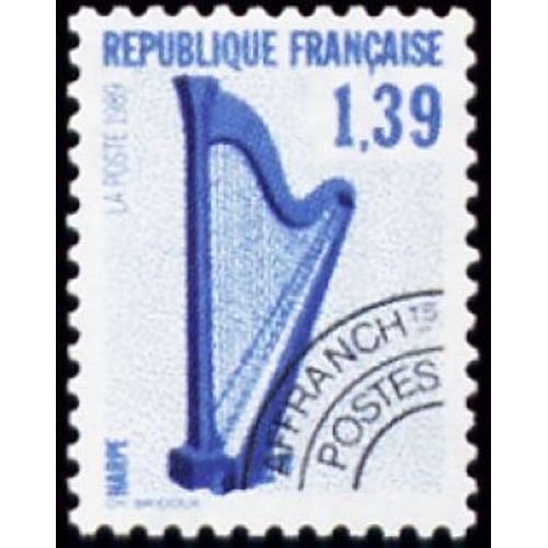 1 Timbre Préoblitéré France 1989, Neuf - Les Instruments De Musique Préoblitéré Harpe - Yt Pre Ob N° 202