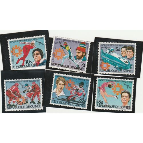 6 Timbres Neufs De Guinée - Jeux Olympiques D'hiver Sarajevo