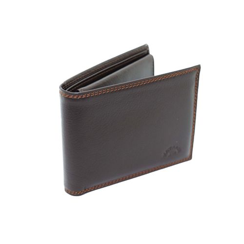 Porte feuille à l'italienne KATANA en cuir sauvage réf 753014 choco (3 couleurs disponible)