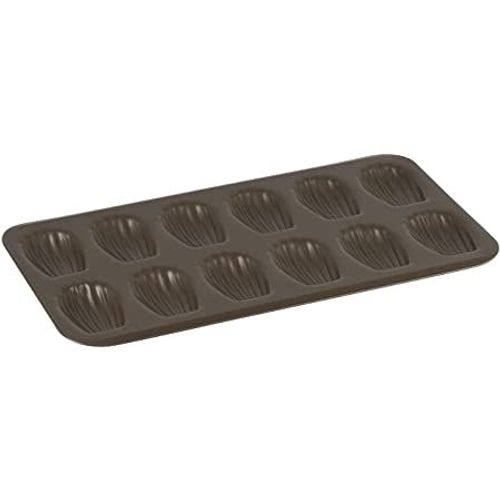 Gobel - Plaque De 12 Madeleines - Acier - Revêtement Antiadhérent Bicouche - Dimensions : 39,5 X 20 X 1,7 Cm - Empreinte : 8 Cm