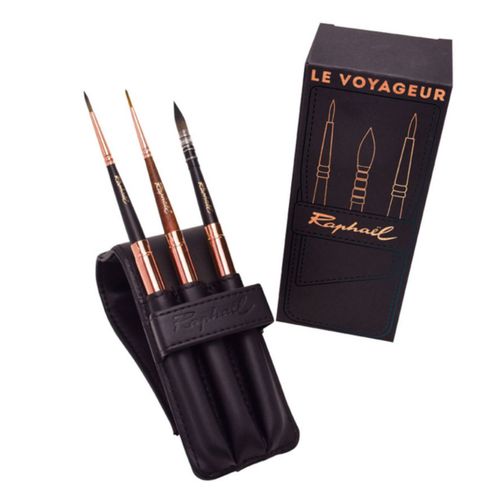 Raphael Le Voyageur Lot De Pinceaux 3046451875498 Peinture Art Artiste Pochette Cuir Voyage Canvas Pack Set Pro Comasound Kartel Csk Online