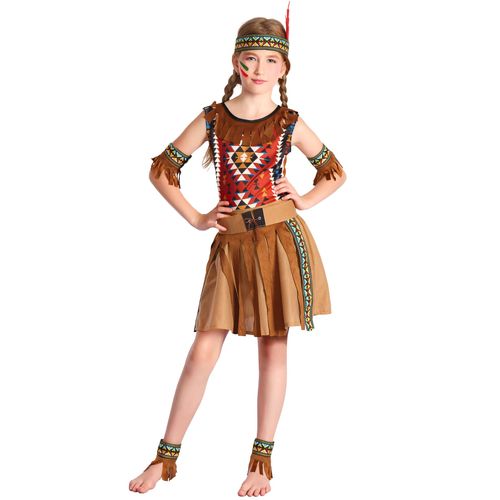 Déguisement Indienne Fille - Taille: L 10-12 Ans (130-140 Cm)