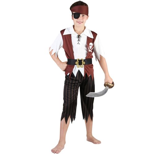 Déguisement Pirate Noir Et Blanc Garçon - Taille: M 7-9 Ans (120-130 Cm)