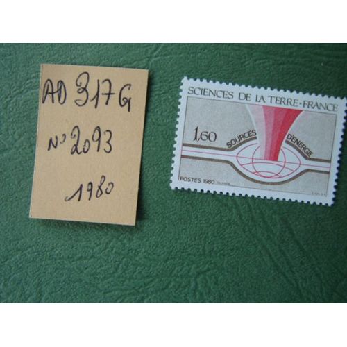 Ad 317 G // Timbre France Neuf 1980*N° 2093"Sciences Dela Terre"