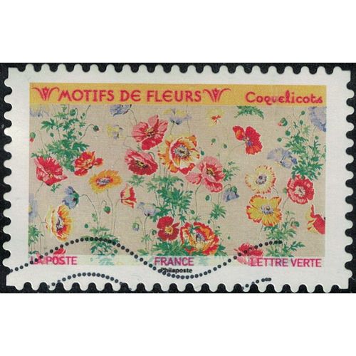 France 2021 Oblitéré Used Motifs De Fleurs Coquelicots Y&t 2000