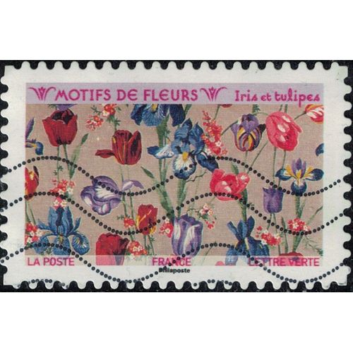 France 2021 Oblitéré Used Motifs De Fleurs Iris Et Tulipes Y&t 1994