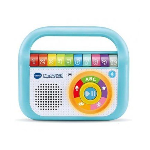 Baladeur Musical Vtech Music Kid Bleu 40 Chansons, Version Fr - Enceinte Lumineuse - Bebe, Enfant 2/6 Ans - Set Lecteur Musique + Carte