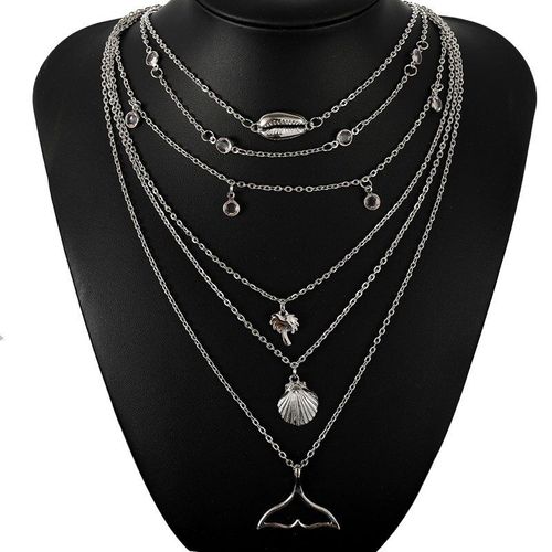 Colliers Et Pendentifs Multicouches Pour Femmes, Style Bohème, Punk, Éléphant, Lune, Coquillage, À La Mode, Bijoux Cadeau, Nouvelle Collection
