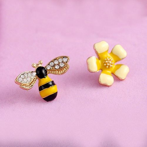 Boucles D'oreilles Pendentif Arc-En-Ciel En Zircon, Abeille Jaune, Diamants Flash, Strass, Perle, Bijoux Cadeau De Noël, À La Mode, 2020