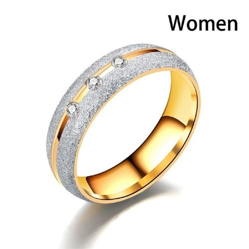 Bagues De Couple En Acier Titane Et Strass Givré, Bague De Luxe En Or Inoxydable, Cristal Incrusté, Accessoires Bijoux De Mariage