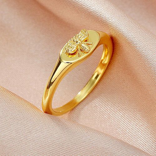 Bagues Abeille En Cuivre Doré Pour Femmes, Bague En Laiton À La Mode, Bijoux Tendance, Cadeau, Nouvelle Collection 2021