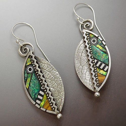 Collier Avec Pendentifs En Résine Pour Femmes, Style Bohème, Feuille Verte, Ethnique, Vintage, À La Mode, Meilleur Cadeau Pour Ami