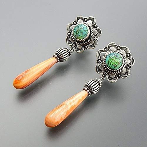 Boucles D'oreilles En Résine Verte Pour Femmes, Accessoires De Bijoux Fins, Longs, En Forme De Fleur, De Style Rétro, De Couleur Boho, 03d494, 2020