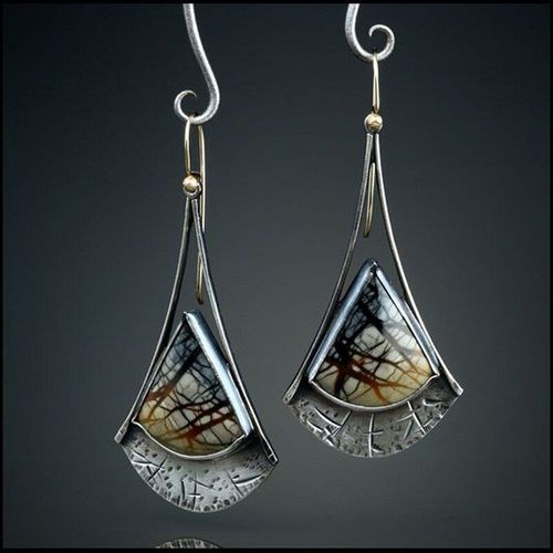 Boucles D'oreilles Pour Femmes, Vintage Tribal Géométrique Pierre Verte Crochet D326 Meilleur Cadeau Indien Gitane Longue Déclaration, Vente En Gros