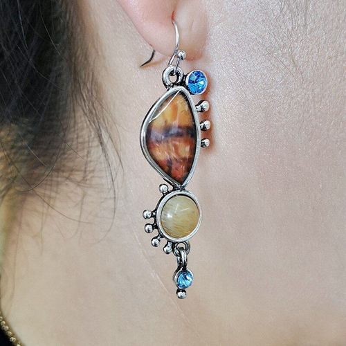 Boucles D'oreilles Vintage Jaunes Et Brunes En Crochet Synthétique Pour Femmes, 2020, Grande Déclaration, Gitane Tribal, Bijoux Indiens, Vente En Gros, D292