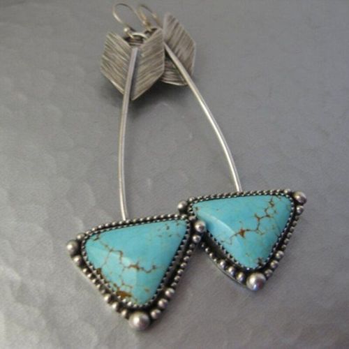Boucles D'oreilles En Forme De Flèche Pour Femmes, Vintage, Bohémien, Personnalité, Vert, Violet, Résine, Longues, Suspendues, Accessoires, Bijoux, 03d491, 2020