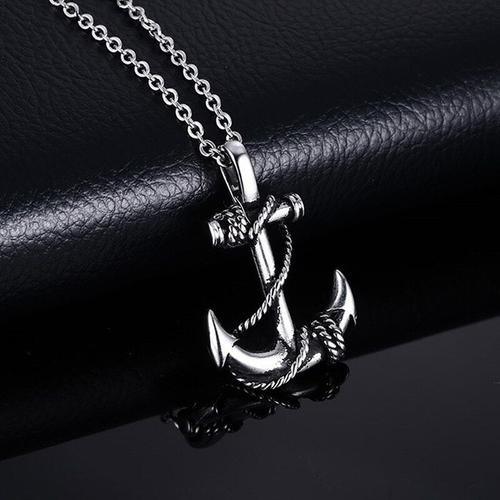 Collier À Breloques Vintage Pour Hommes, En Plaqué Or, Ancre De Bateau, Bijoux De Marin, Populaire, Exquis, Cadeau Commémoratif