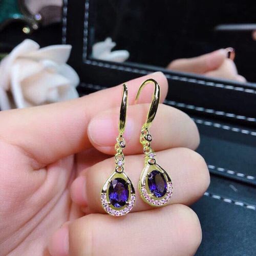 Boucles D'oreilles En Forme De Goutte D'eau Pour Femmes, Magnifiques Bijoux De Luxe En Pierre Cz Bleue, Plaqué Or Rose, Idéal Pour Une Fête De Mariage, À La Mode, Cadeau, L3t761
