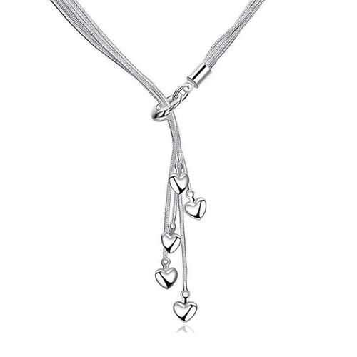Collier En Forme De C¿Ur À Cinq Os De Serpent Pour Femmes, 18 Pouces, Chaînes Multi-Pompons, Bijoux Pour Cadeau De Fête