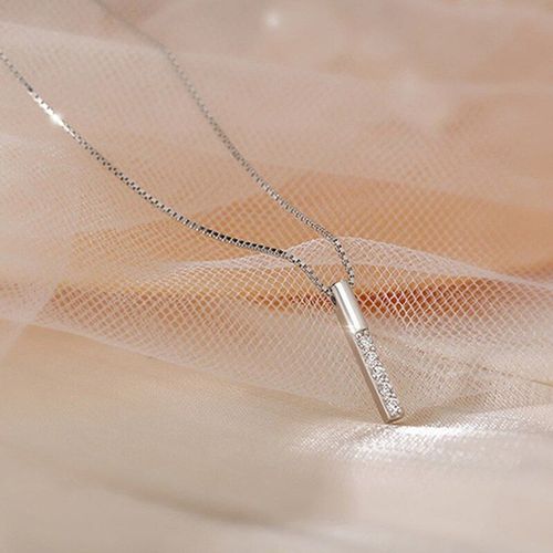 Collier En Zircon Brillant, Mode Exquise, Long Pendentif Géométrique Simple, Chaîne De Clavicule En Diamant, Cadeau D'anniversaire