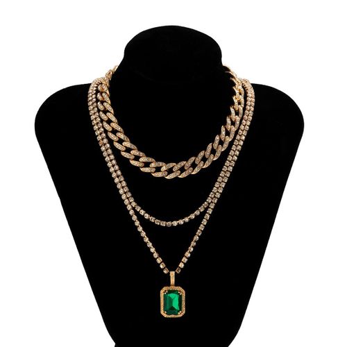 Colliers Ras Du Cou Multicouches En Cristal Pour Femmes, Vintage, Chaîne Glacée, Strass, Cubain, Punk, Pendentif, Bijoux, Pièces/Ensemble