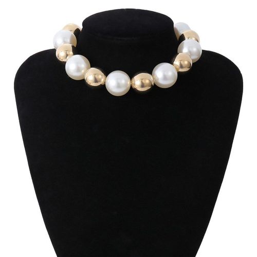 Collier Chaîne Épaisse En Acrylique Pour Hommes Et Femmes, De Haute Qualité, Punk, Cubain, Baroque, Perle Blanche, Grand Lien Perlé, Bijoux Steampunk