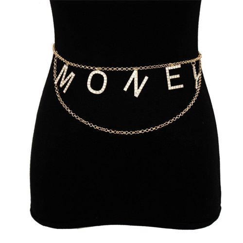 Chaîne De Taille En Métal Pour Femmes, Accessoires De Robe Vintage Indienne, Créative, Gitane, Cristal, Argent, Lettre, Ceinture, Bijoux Pour Le Corps