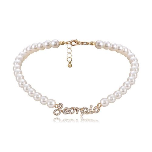 Collier Ras Du Cou Gothique Baroque Avec Perles Et Lettres Scorpio Pour Femmes, Collier Kpop Circulaire En Cristal Strass, Bijoux De Cou Sexy