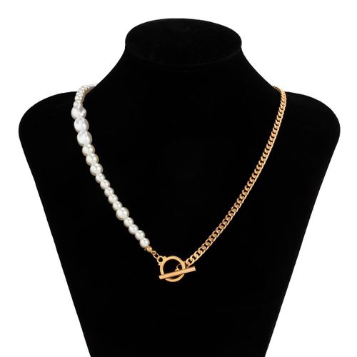 Collier En Chaîne De Perles Pour Femmes, Nouvelle Mode, Baroque, Punk, Fermoir À Bascule, Cercle Lariat Perle, Ras Du Cou, Bijoux De Mariage, 2021