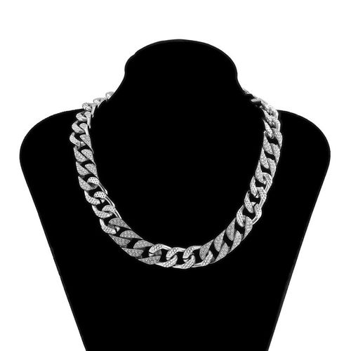 Collier Ras Du Cou Punk Pour Hommes Et Femmes, Avec Strass Glacés, Style Cubain, Rappeur En Cristal Scintillant, Bijoux Grunge