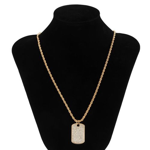 Collier En Corde Pour Hommes Et Femmes, Chaîne Longue, Steampunk, Vintage, Pendentif Géométrique En Strass, Bijoux Hip Hop