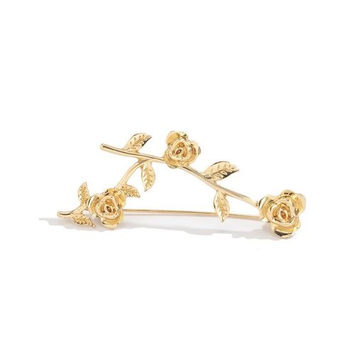 Broche Vintage En Forme De Rose Pour Femme, Accessoire En Métal, Élégant, Décontracté, Idéal Pour Un Cadeau De Mariage