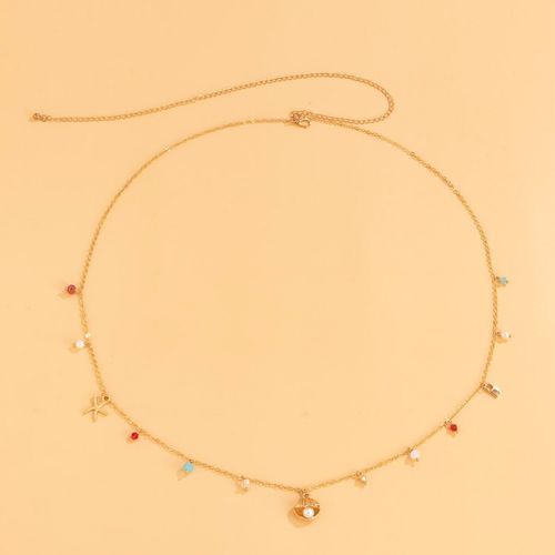 Ceinture De Taille Avec Pendentif En Coquillage D'étoile De Mer Pour Femmes, Chaîne De Ventre Punk Simple, Lien Pour Le Corps, Bikini D'été, Bijoux