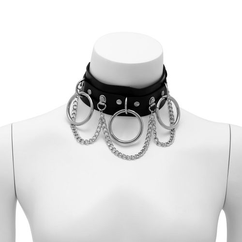 Colliers Gothiques Harajuku Punk Rock, Sexy En Cuir Pu Noir, Collier Rond Ras Du Cou, Accessoires Hiphop Grunge