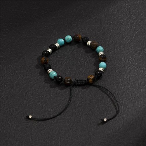 Bracelet Steampunk En Pierre Naturelle Pour Homme Et Femme, Bijou Perlé, Ajustable, Fait À La Main, Cadeau Pour Ami