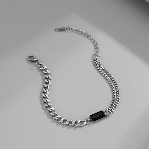 Bracelets De Chaîne En Acier Inoxydable Pour Hommes, Style Punk Cubain Lisse, Lien Étanche, Bijoux À Main Pour Couple Et Amis