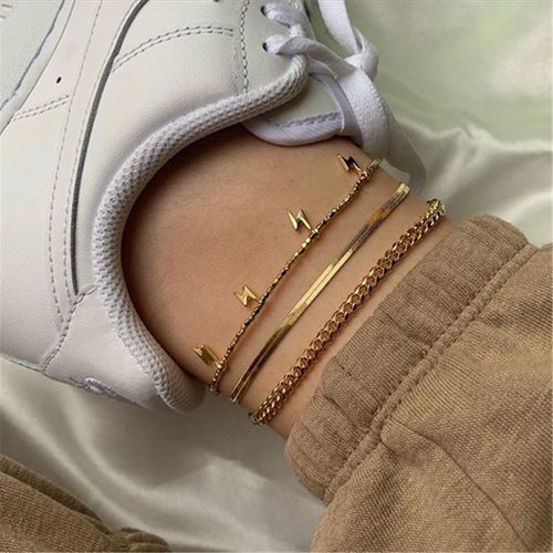 Chaîne De Cheville Pour Femmes, Vintage, Bohème, Foudre, Métal, Serpent, Bijoux De Plage, Cadeau