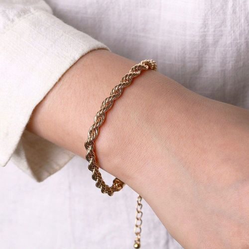 Bracelet Punk Hip Hop En Métal Torsadé Pour Hommes Et Femmes, Chaîne Épaisse, Gourmette Cubaine, Bijoux À La Mode