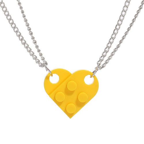 Collier Punk Avec Pendentif Géométrique En Forme De C¿Ur Pour Homme Et Femme, Bijou Rétro Hip Hop, En Plastique, Pour Couple