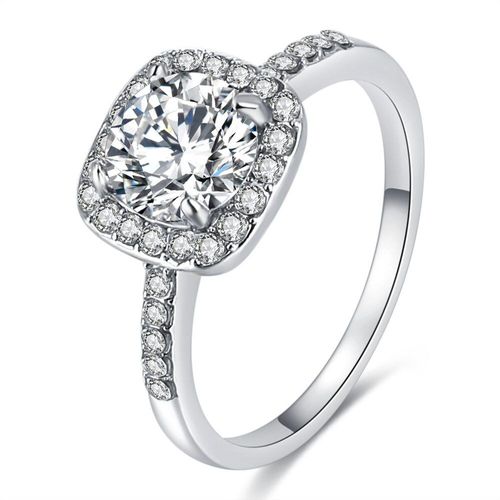 Bagues De Fiançailles En Cristal Pour Femmes, Bijoux De Mariage, Zircon Blanc, Aaa