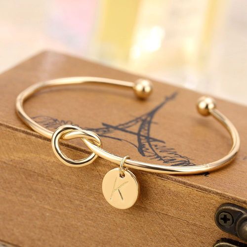 Bracelet Avec Lettres De Couleur Or, Argent Rose, Ouverture Réglable, 2019, Chaîne Serpent A-Z Pour Femmes, Bracelet À Breloques