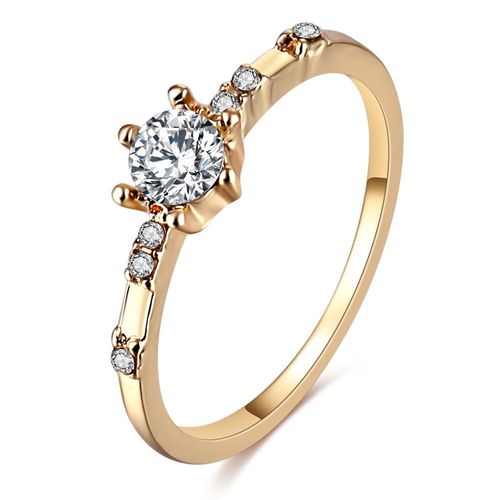 Bague Élégante Pour Femmes, Bijoux De Doigt, Couleur Or Rose/Argent/Cristal Strass, Taille 6/7/8/9