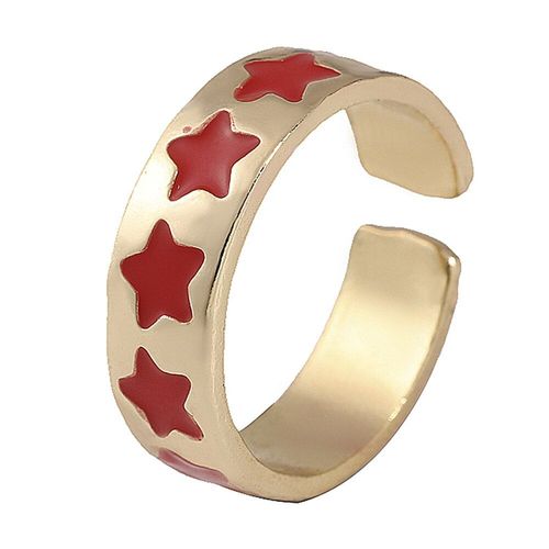 Bague Large En Métal Doré Pour Femmes, Punk, Étoile Colorée, Hip Hop, Vintage, Cercle En Métal, Breloque, Mode, Cadeau De Fête, Bijoux