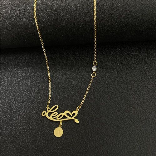 Collier En Acier Inoxydable 12 Constellations Avec Nom Personnalisé Pour Femmes Et Filles, Pendentif Ras Du Cou Avec Perles Personnalisées, Bijoux Cadeaux De Noël
