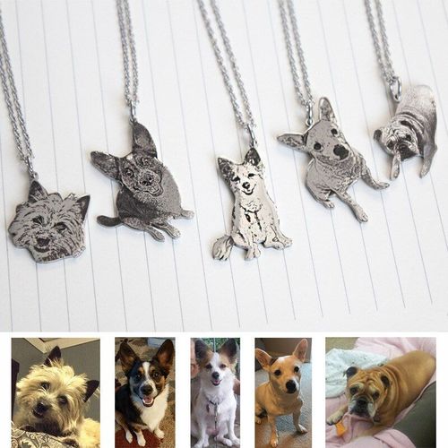 Collier Personnalisé En Acier Inoxydable, Pendentif Avec Image, Chaîne, Animal