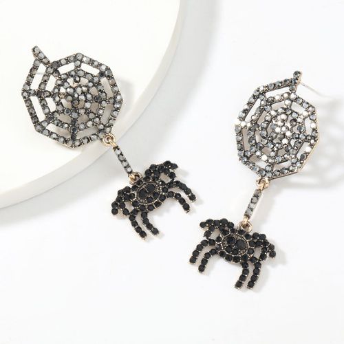 Boucles D'oreilles En Forme D'araignée Avec Strass Pour Femme, Goutte D'eau, Bijoux D'halloween, Accessoires De Fête, Nouvelle Collection 2021