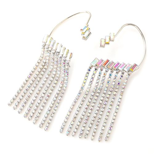 Boucles D'oreilles En Strass Pour Femmes, Nouvelle Tendance, Chaîne À Pompon, Accessoires De Bijoux À La Mode Pour Dîner