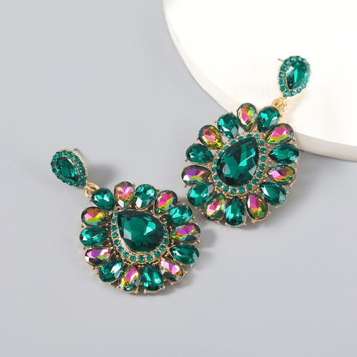 Boucles D'oreilles En Strass En Forme De Fleur Pour Femmes, Accessoires De Bijoux À La Mode Pour Dîner, Nouvelle Collection 2021