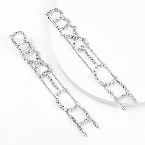 Boucles D'oreilles En Strass Pour Femmes, Pendentif Lettre «Rxtchch», Accessoires De Mode Pour Dîner, Fête De Mariage, Nouvelle Tendance